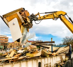 close up shot demolition